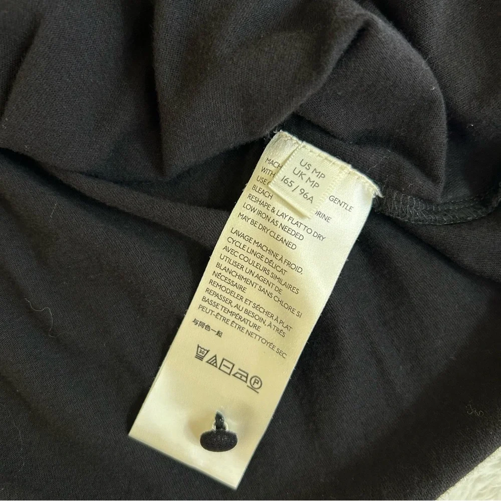 Maeve Anthropologie Women's Bouse Medium Petites Black Winona Lace Puff Sleeve